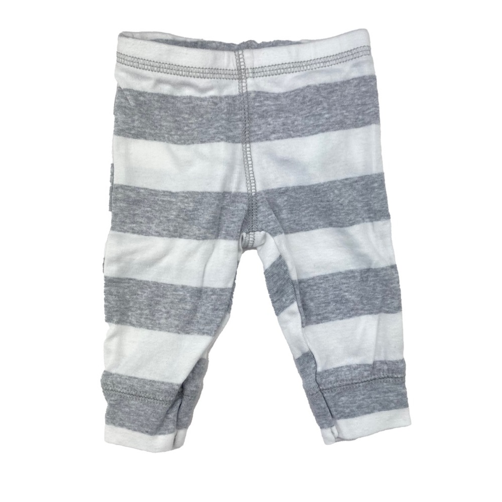 Carter's Grey & White Striped Pull-On Pants with Whale on Bum